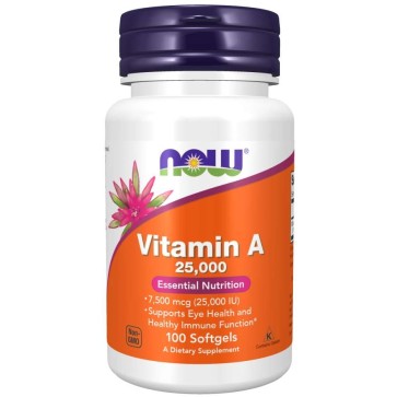 Vitamina A 25,000 iu 100 Softgels Now foods