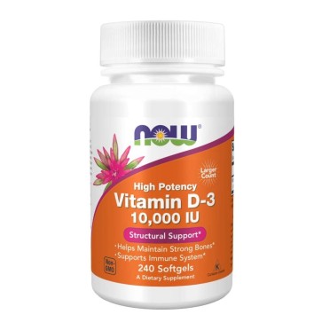 Vitamina D3 10,000 IU 240 Softgels Now foods