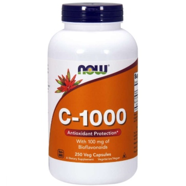 C 1000 Vitamina 250 veg caps 100mg bioflavanoids Now Foods