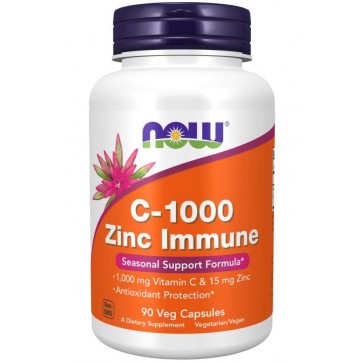 Vitamina C 1000 Zinc Immune 90 Veg Caps Now foods