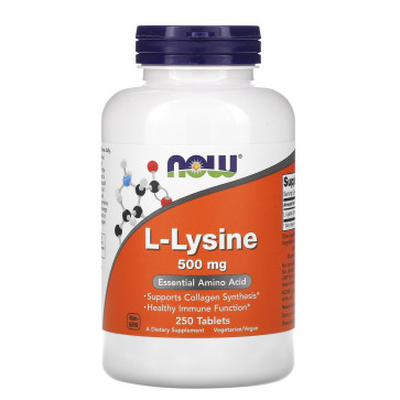 L-Lysine, 500 mg, 250 Tablets Now foods