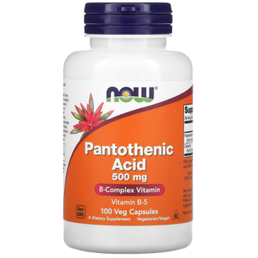 Pantothenic Acid, 500 mg, 100 Veg Capsules Now foods