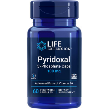 Pyridoxal 5'-Phosphate Caps, 100 mg, 60 Vegetarian Capsules Life Extension