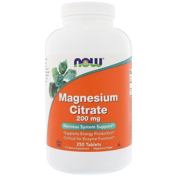 Magnesium Citrate 200mg 250 tabs Now Foods