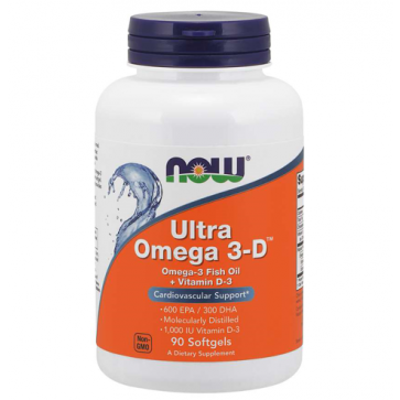 Ultra Omega 3-D 90 Softgels NOW Foods