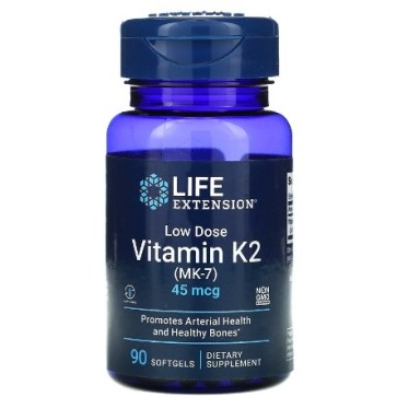 Vitamin K2 MK-7 45 mcg, Low Dose 90 softgels Life Extension