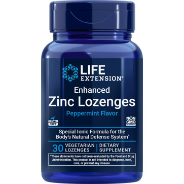 Enhanced Zinc Lozenges, Peppermint, 30 Vegetarian Lozenges (18.75 mg per Lozenge)