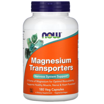 Magnesium Transporters, 180 Veg Capsules Now foods