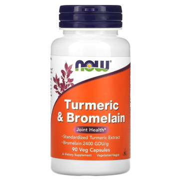 Turmeric & Bromelain, 90 Veg Capsules Now foods