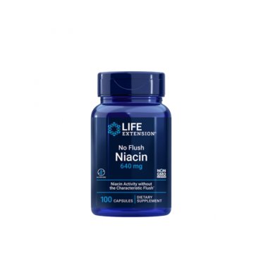 No Flush Niacin 640 mg. 100 capsules LIFE Extension