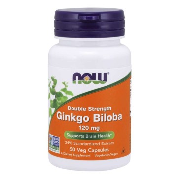 Ginkgo Biloba Double Strength 120 mg 50 Veg Capsules Now foods