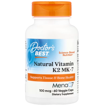 Doctor's Best, Natural Vitamin K2 MK-7, 100 mcg, 60 Veggie Caps