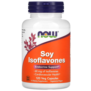 Soy Isoflavones, 120 Veg Capsules Now foods