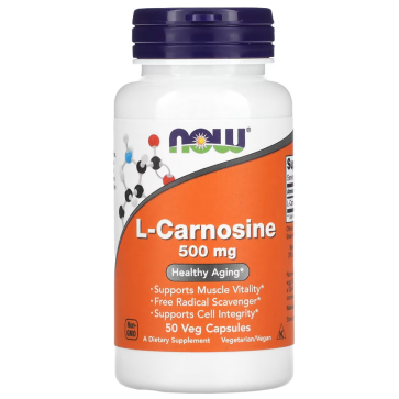 L-Carnosine, 500 mg, 50 Veg Capsules Now foods