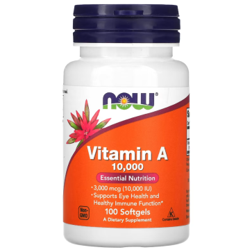 Vitamin A, 3,000 mcg (10,000 IU), 100 Softgels Now foods