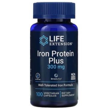 Iron Protein Plus 300mg 100 vegcaps Life Extension