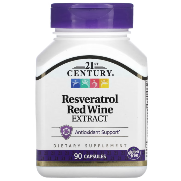 Resveratrol Red Wine Extract, 90 Capsules 21st Century