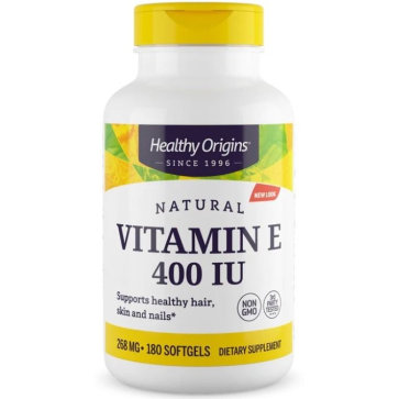 Vitamin E 400 IU 180 softgels Healthy Origins