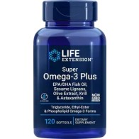 Super Omega-3 Plus EPA/DHA with Sesame Lignans. Olive Extract. Krill & Astaxanthin. 120 s LIFE Extension