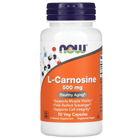 L-Carnosine, 500 mg, 50 Veg Capsules Now foods