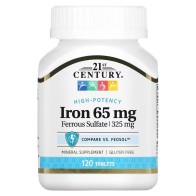 Iron, 65 mg, 120 Tablets