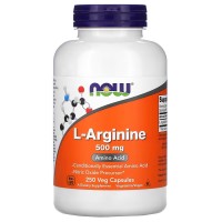 L ARGININE 500mg 250 VCAPS Now