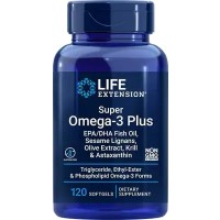 Super Omega-3 Plus EPA/DHA with Sesame Lignans. Olive Extract. Krill & Astaxanthin. 120 s LIFE Extension