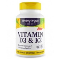 Vitamina D3 e K2 50mcg/200mcg Healthy Origins 180 softgels Healthy Origins