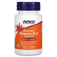 Vitamin D-3 5000 IU, 120 Loz Chewable Mint