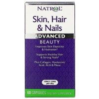 Skin Hair Nails Advanced Beauty, Capsules, 60ct Natrol