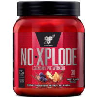 BSN NO XPLODE Pre Workout Powder Fruit Punch, 30 Servings